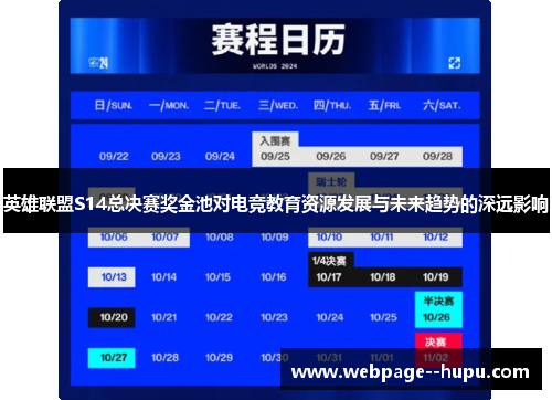 英雄联盟S14总决赛奖金池对电竞教育资源发展与未来趋势的深远影响